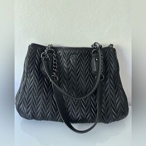 NWOT Simply Vera Vera Wang purse black ruched Bedford triple satchel.
